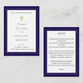 Funeral Prayer Card Blommigt Kor Anteckningskort