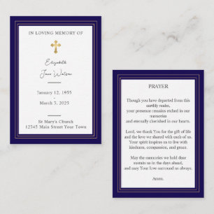 Funeral Prayer Card Blommigt Kor Anteckningskort