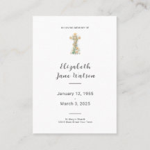 Funeral Prayer Card Blommigt Kor