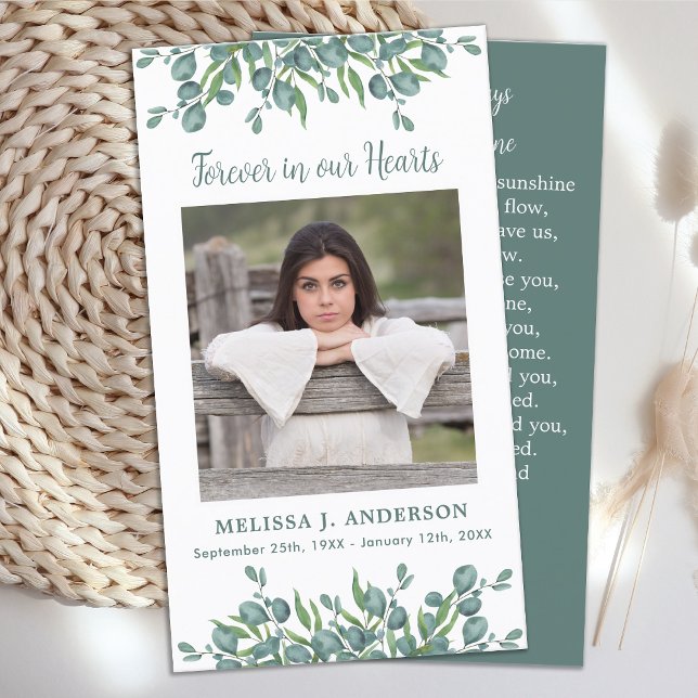 Funeral Prayer Card Eucalyptus Sympathy Photo (Skapare uppladdad)