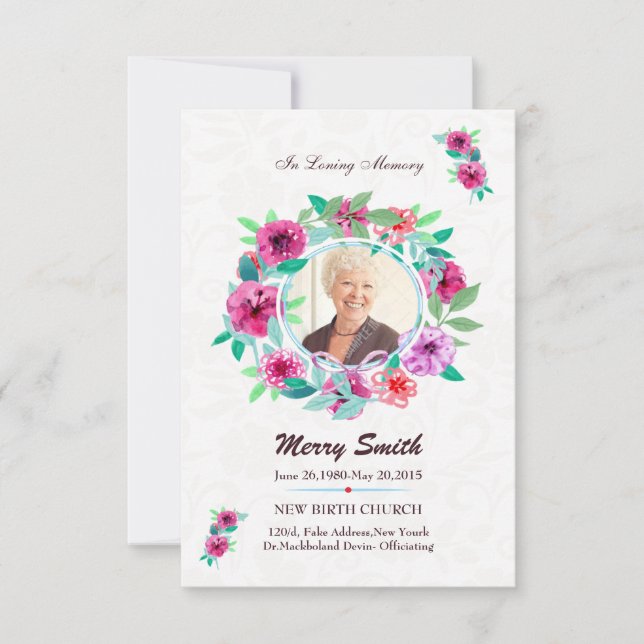 Funeral Prayer Card Meddelande (Framsida)