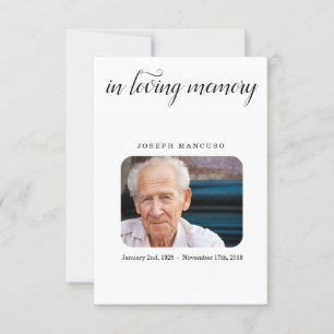 Funeral Prayer Card/Memorial Service Card Meddelande