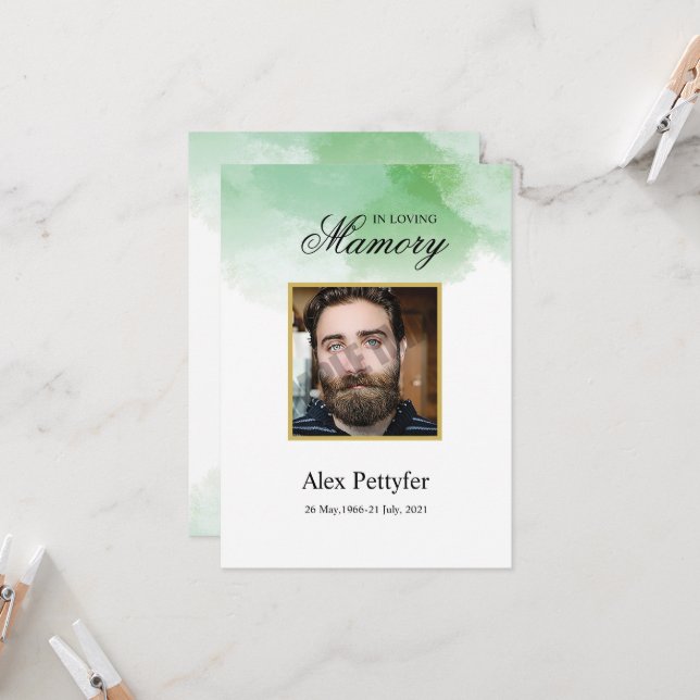 Funeral Prayer Card Template (Fram/Back In Situ)