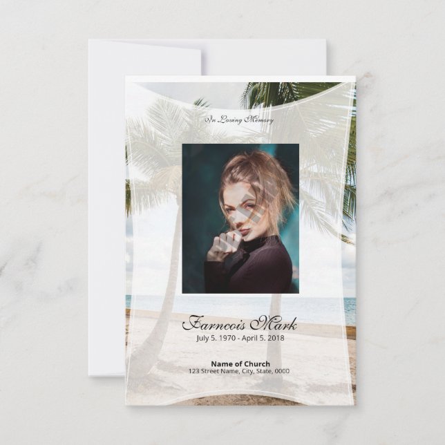 Funeral Prayer Card Template (Framsida)