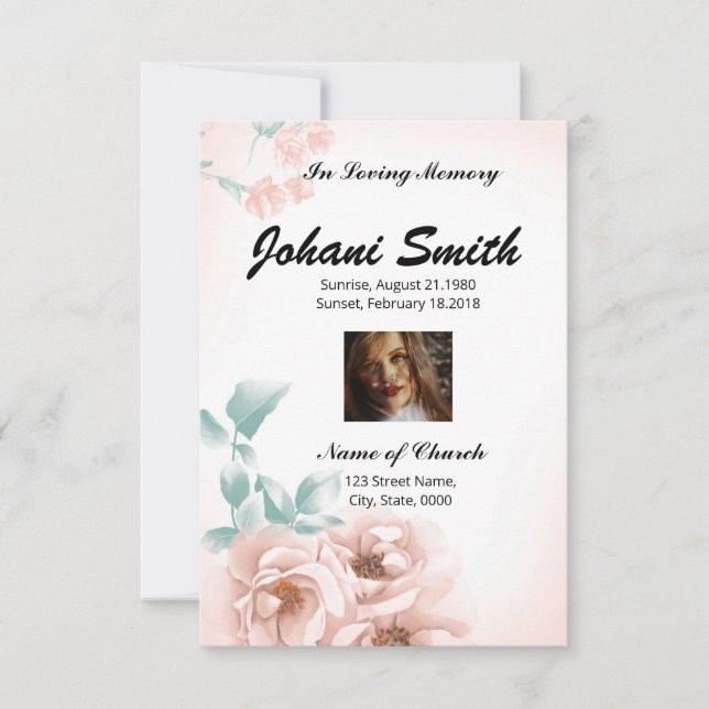 Funeral Prayer Card Template (Framsida)