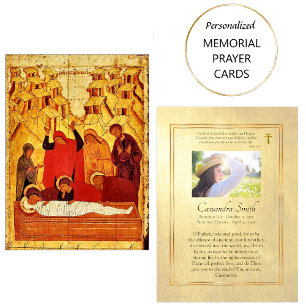 Funeral Prayer Icon Orthodox Christian Card Placeringskort
