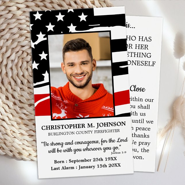 Funeral Prayer-kort för brandman Visitkort (Skapare uppladdad)