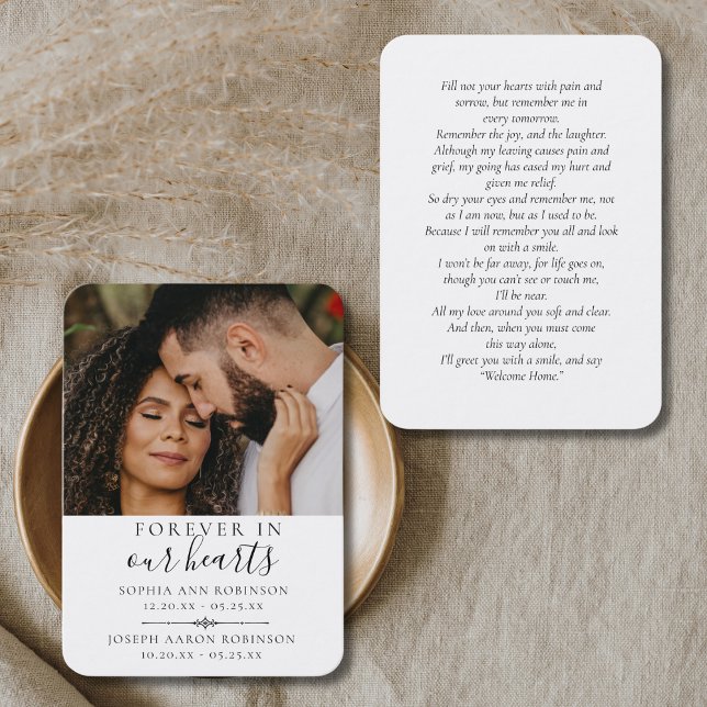 Funeral Prayer-kort för foto-Dubbla Visitkort (Skapare uppladdad)