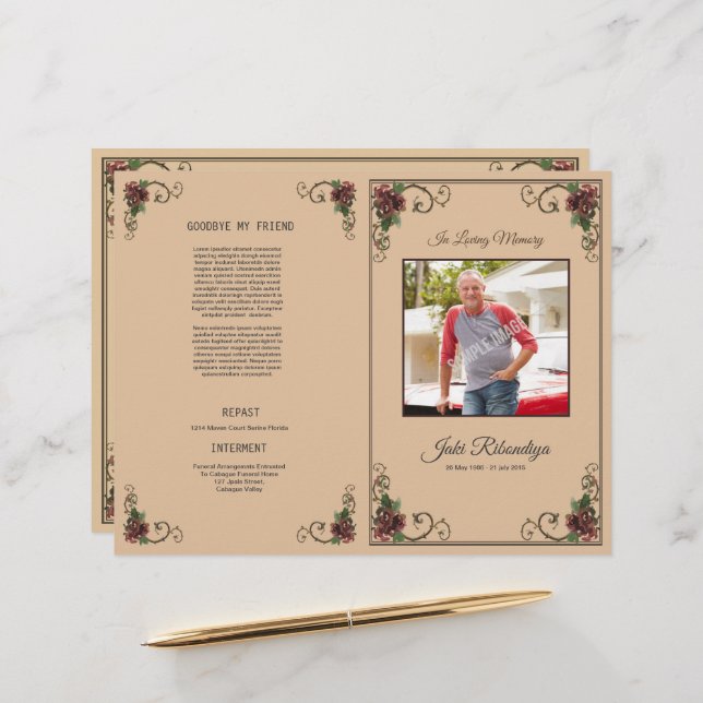 Funeral Program Flyer Template (Fram/Back In Situ)