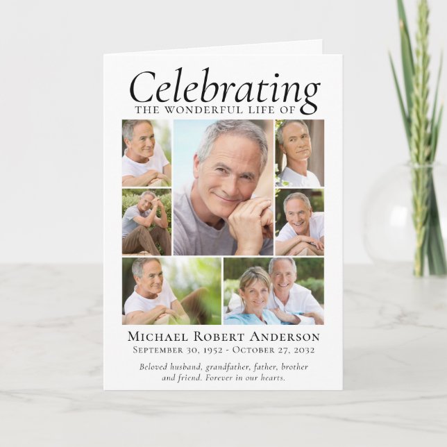 Funeral Program-mappat | Modern fotosamling Program (Framsida)