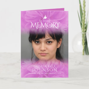 Funeral Program Order of Service lila ro-foto