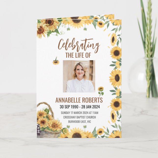 Funeral Program - Solblommor Design (Framsida)