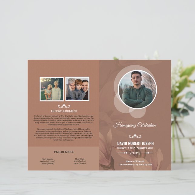 Funeral Program Template (Stående Fram)