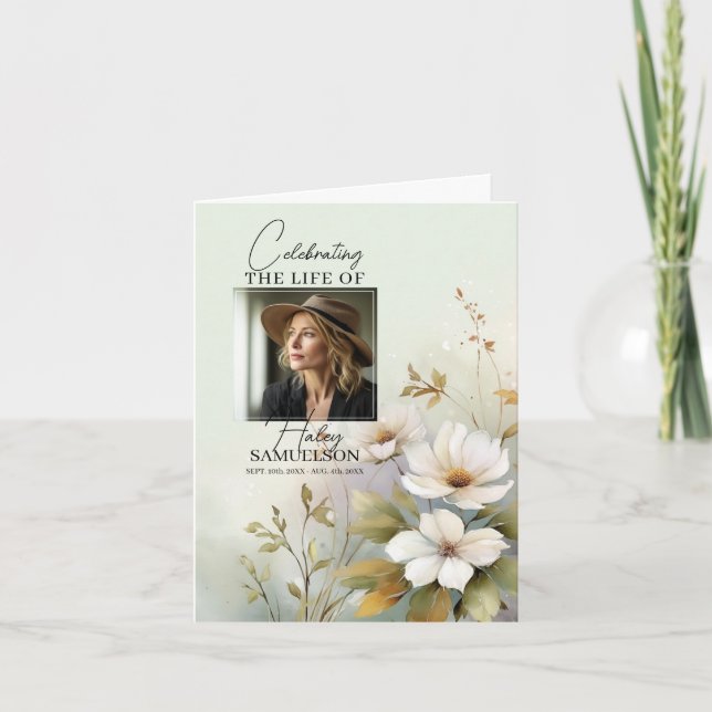 Funeral PROGRAMM Memorial Wildblommor | FOTO Kort (Framsida)
