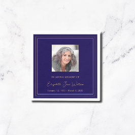 Funeral Reception in Loving Memory Navy & Guld Pappersservett