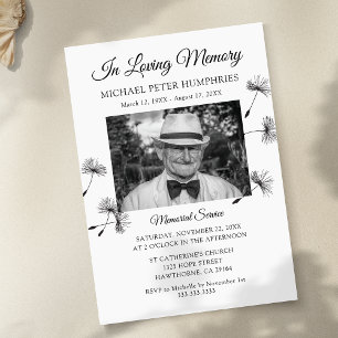 Funeral Service Firande i Life Photo Inbjudningar