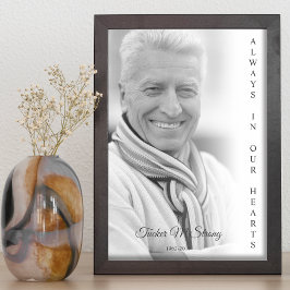 Funeral Service för svartvita fotominnesbilder Poster