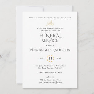 Funeral Service Inbjudan with Verse