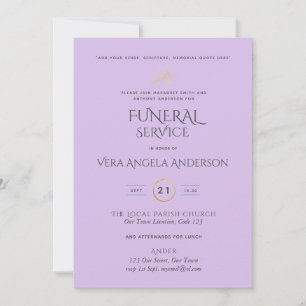 Funeral Service Inbjudan with Verse