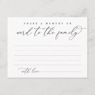 Funeral Service,  minne, Ord-familjekort Vykort