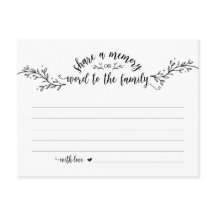 Funeral Service, Rustic Black, ett minneskort