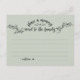 Funeral Service, Rustic Sage,  ett minneskort Vykort