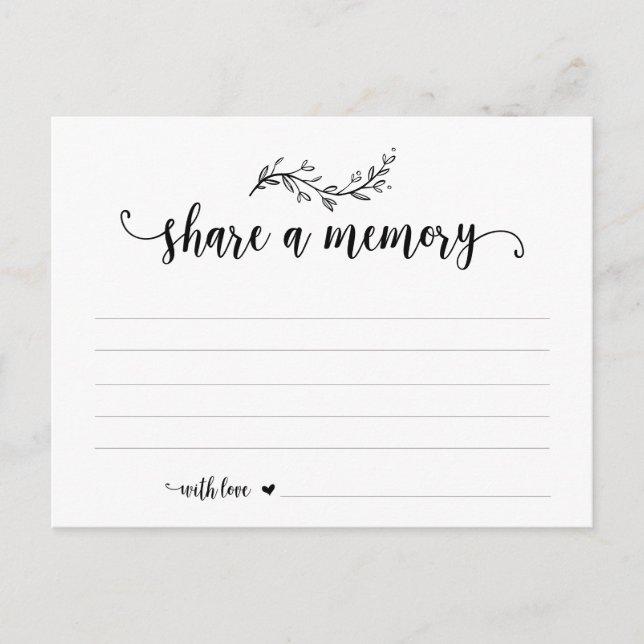 Funeral Service, svart teckensnitt,  ett minneskor Vykort (Framsida)