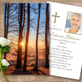 Funeral Sol Loss Rays Prayer Sympathy Cards Visitkort