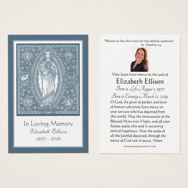 Funeral Sympathy Jesus Elegant Line Art Visitkort (Framsida & baksida)