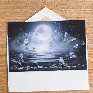 Funeral Sympathy Midnight Blue Butterfly PHOTO Tack Kort