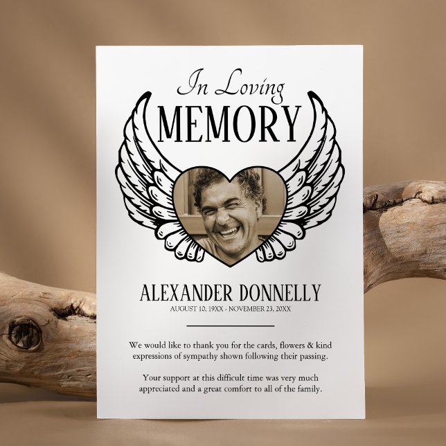Funeral Sympathy Note | Angel Vingar Tack Kort (Skapare uppladdad)