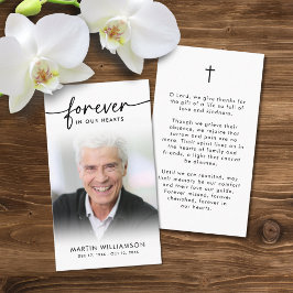 Funeral Sympathy Photo Forever Hearts Prayer Card Visitkort