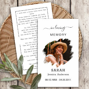 Funeral Sympathy Photo Memorial Prayer Card Visitkort
