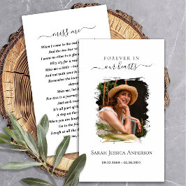 Funeral Sympathy Photo Memorial Prayer Card Visitkort