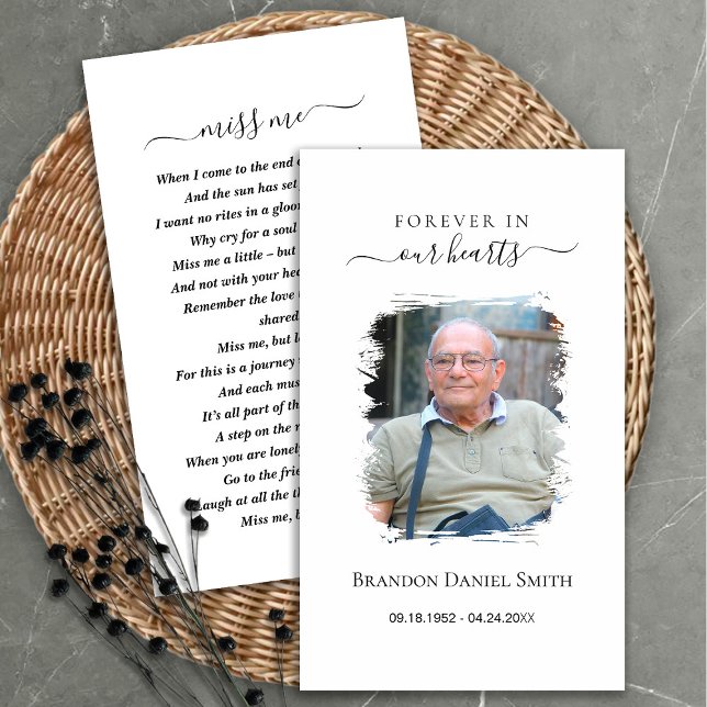 Funeral Sympathy Photo Memorial Prayer Card Visitkort (Skapare uppladdad)