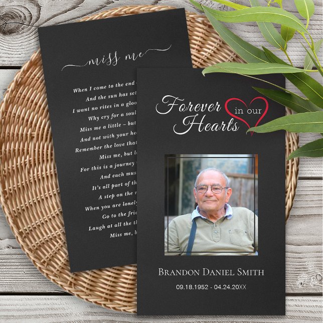Funeral Sympathy Photo Memorial Prayer Card Visitkort (Skapare uppladdad)