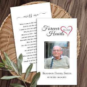 Funeral Sympathy Photo Memorial Prayer Card Visitkort