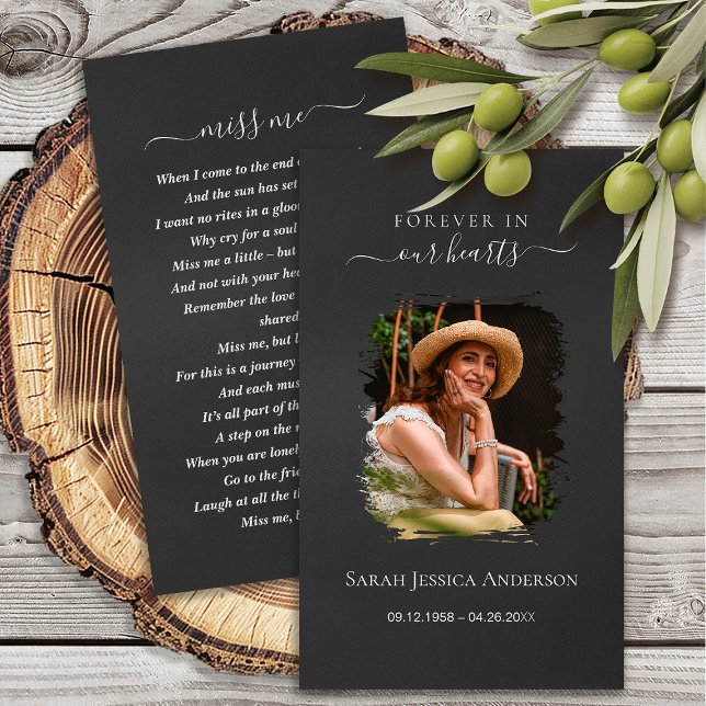 Funeral Sympathy Photo Memorial Prayer Card Visitkort (Skapare uppladdad)