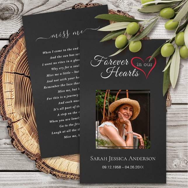 Funeral Sympathy Photo Memorial Prayer Card Visitkort (Skapare uppladdad)