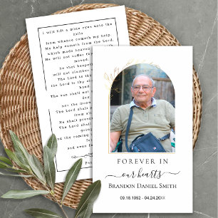 Funeral Sympathy Photo Memorial Prayer Card Visitkort