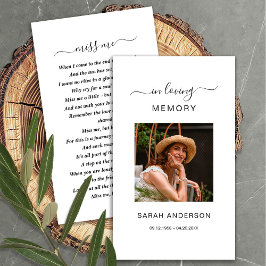 Funeral Sympathy Photo Memorial Prayer Card Visitkort