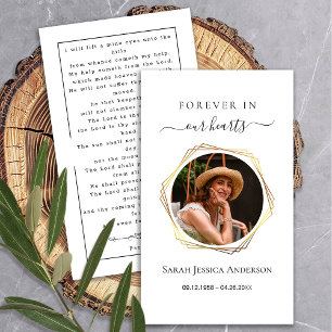 Funeral Sympathy Photo Memorial Prayer Card Visitkort