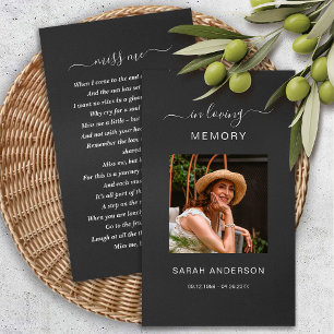 Funeral Sympathy Photo Memorial Prayer Card Visitkort