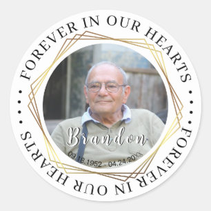 Funeral Sympathy Photo Memorial Sticker Runt Klistermärke