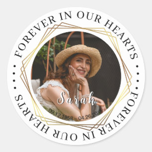 Funeral Sympathy Photo Memorial Sticker Runt Klistermärke