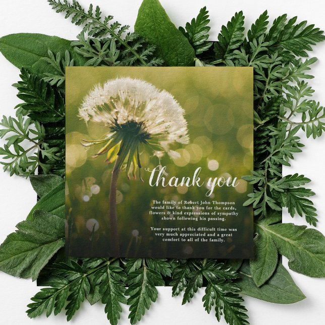 Funeral Tack | Dandelion Wish Bereavement Kort (Skapare uppladdad)