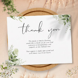 Funeral Tack Garden Greenery Card Kort