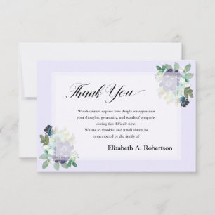 Funeral Tack Lila blommor Kort