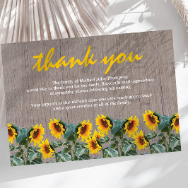 Funeral Tack | Memorial Rustic Solros Kort