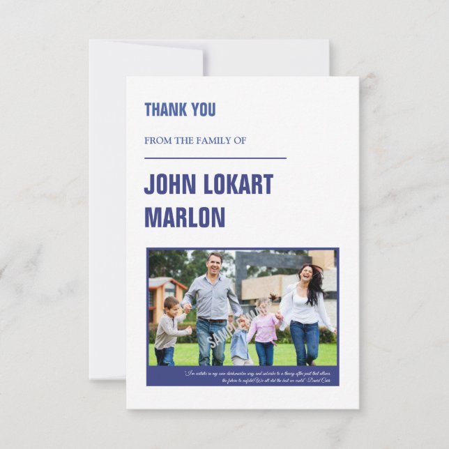 Funeral Tack Photo Card (Framsida)